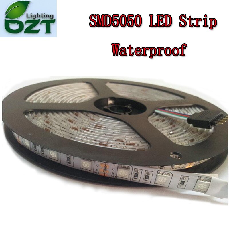 5m 300 LED SMD5050 방수 12V 유연한 조명, 60 led/m,6 색 LED 스트립, 흰색/따뜻한 흰색/파란색/녹색/빨간색/노란색